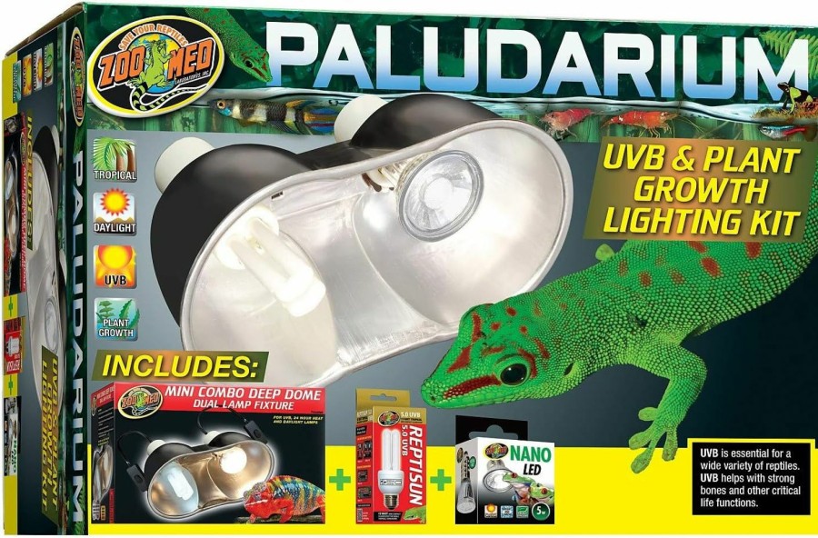 Reptiles & Amphibian Zoo Med | Zoo Med Paludarium Uvb + Plant Growth Light Kit