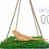 Reptiles & Amphibian FlidRunest | Flidrunest Large Green Bearded Dragon Hammock, Soft Bearded Dragon Hammock Swing Bed, Reptile Lounger Terrarium Hanging Hammock For Hermit Crab, Bearded Dragon, Lizard