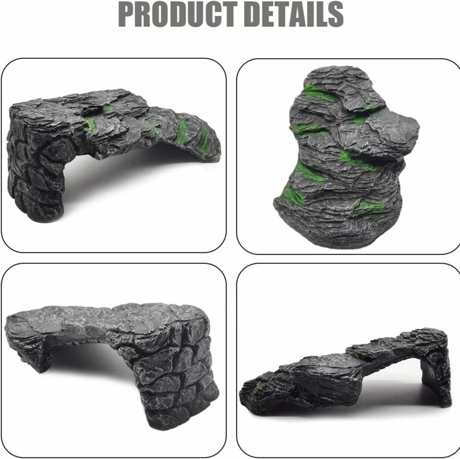 Reptiles & Amphibian Hamiledyi | Turtle Basking Platform,Tortoise Dock Resting Rock Turtle Climbing Ramp Shale Step Ledge Aquarium Terrarium Decoration For Tortoise Bearded Dragon Lizard Chamelon Frog Gecko Snakes Iguana Betta Fish