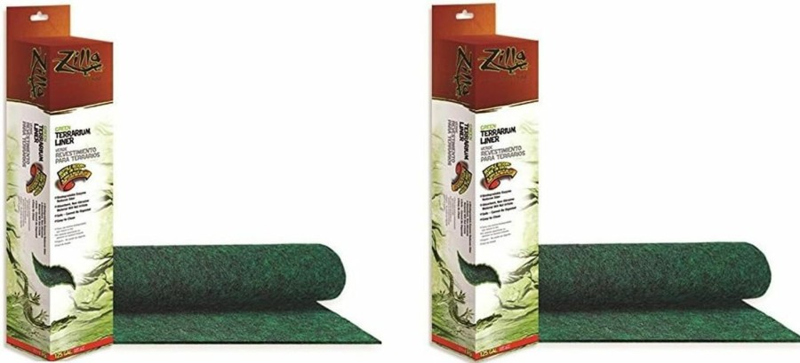 Reptiles & Amphibian Zilla | Zilla (2 Pack) Terrarium Liner, 125G, Green (17.25 X 71 Inches)