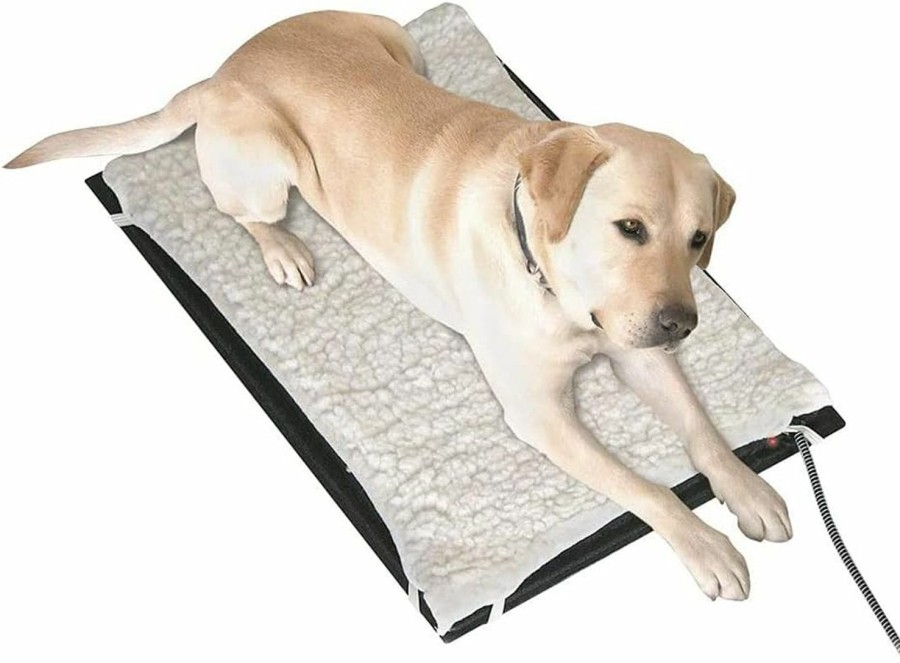 Reptiles & Amphibian Farm Innovators Inc. | Farm Innovators Hm-100L 24 X 29 In Plastic Heated Pet Mat With Fleece Cover And Heavy Duty Anti Chew Cord Protector For Dogs, Cats, And More, 100W