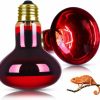 Reptiles & Amphibian DGE | Dge Reptile Heat Lamp Bulb, 100 Watt Infrared Basking Spot Bulb Of Bearded Dragon, Red Heat Lamp Bulbs For Reptiles And Amphibian Use, 2Packs