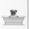 Reptiles & Amphibian Stupell Industries | Stupell Industries Pug Dog In Tub Bathroom Pet Canvas Wall Art, Design By Annalisa Latella