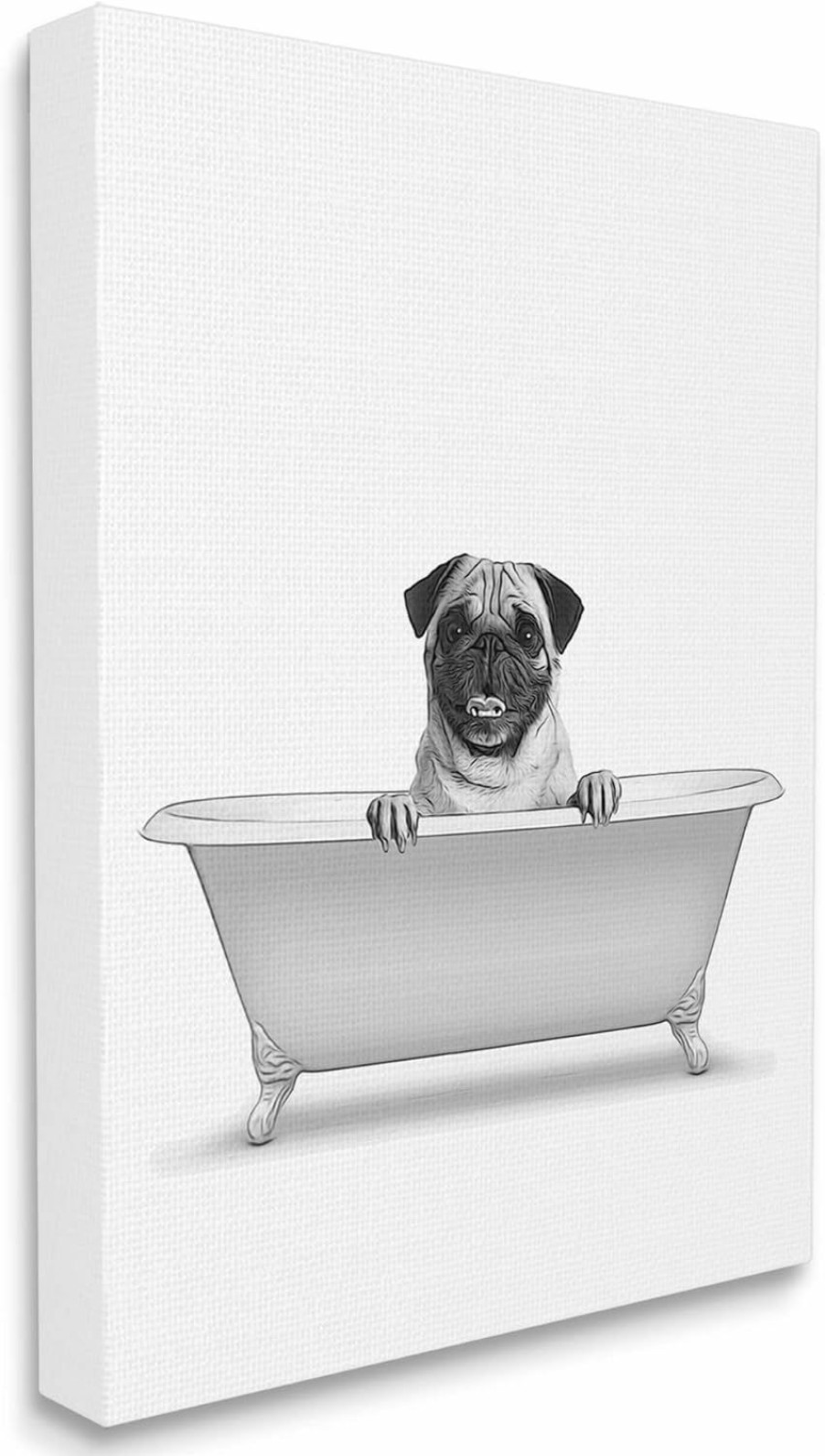 Reptiles & Amphibian Stupell Industries | Stupell Industries Pug Dog In Tub Bathroom Pet Canvas Wall Art, Design By Annalisa Latella