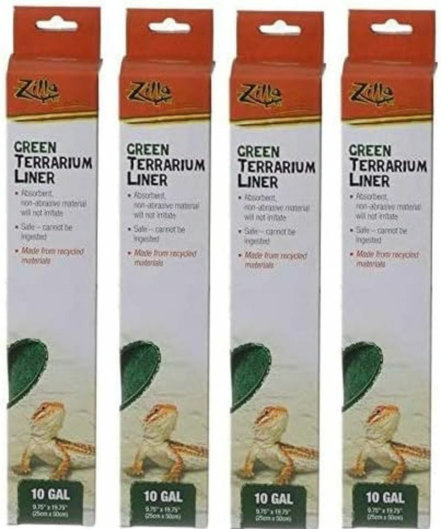 Reptiles & Amphibian Zilla | Zilla (2 Pack) Reptile Terrarium Bedding Substrate Liner, Green, 10G