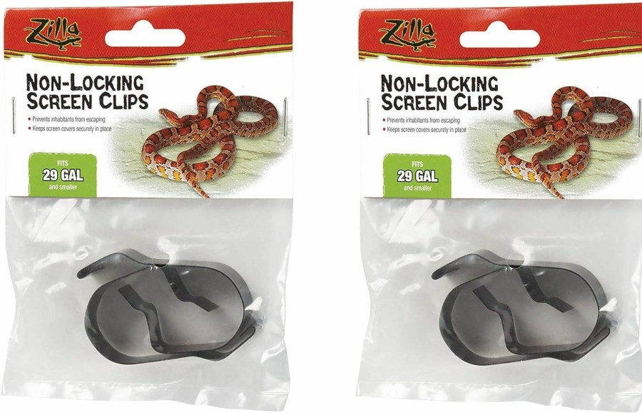 Reptiles & Amphibian Zilla | Zilla Fresh Air Non-Locking Screen Clips, Small (2 Pack - Small)