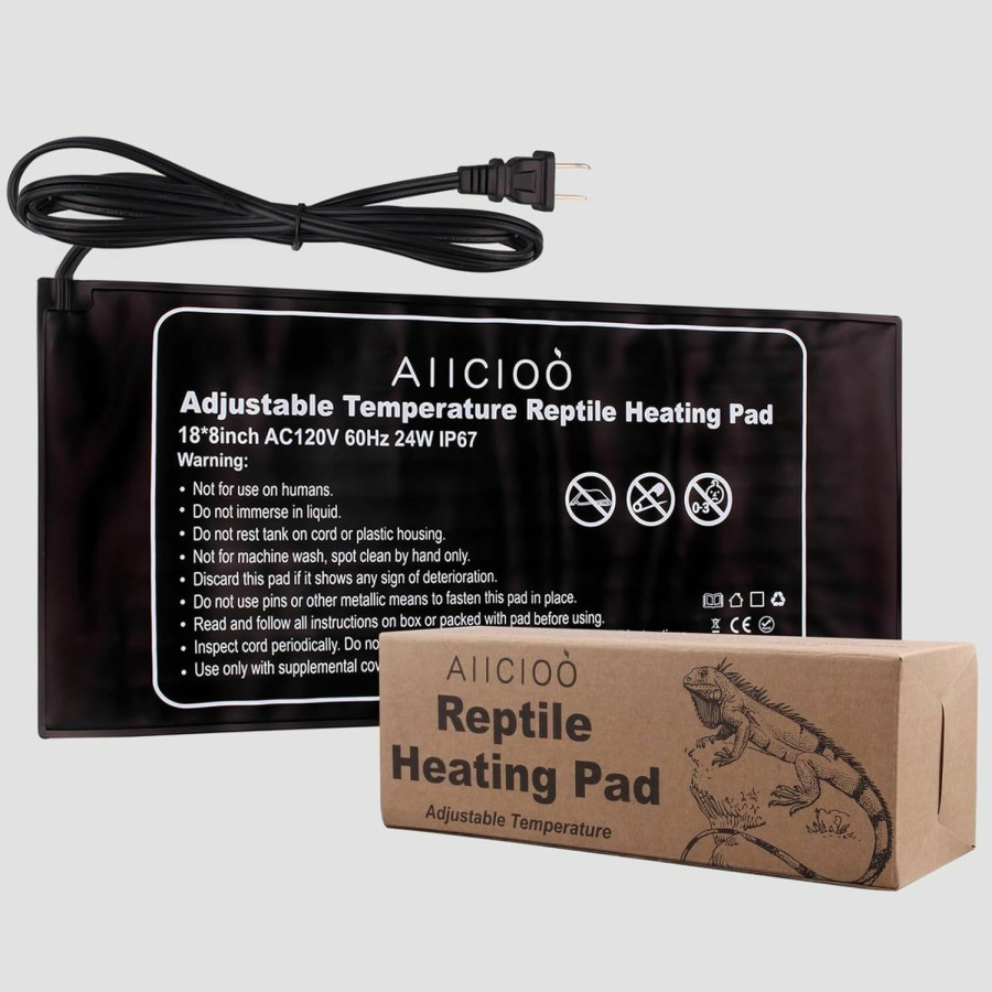 Reptiles & Amphibian Aiicioo | Aiicioo Under Tank Heater Thermostat - Reptile Heating Pad With Temperature Control Reptile Heat Mat For Combo Set For Hermit Crab Lizard Terrarium 16W