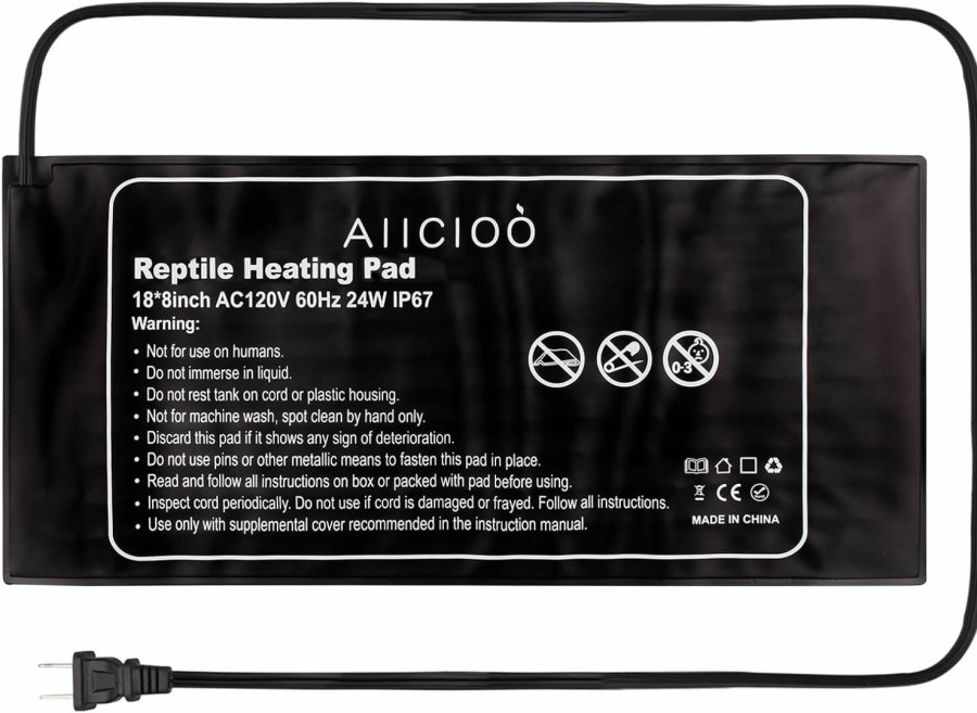 Reptiles & Amphibian Aiicioo | Aiicioo Under Tank Heater Thermostat - Reptile Heating Pad With Temperature Control Reptile Heat Mat For Combo Set For Hermit Crab Lizard Terrarium 16W