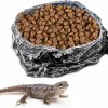 Reptiles & Amphibian AVSAMOQ | Avsamoq Reptile Water Dish Reptile Food And Water Bowls Reptile Feeding Dish With Tongs Imitating Natural Rock Suitable For Lizard Gecko Bearded Dragon Tortoise Snake Chameleon