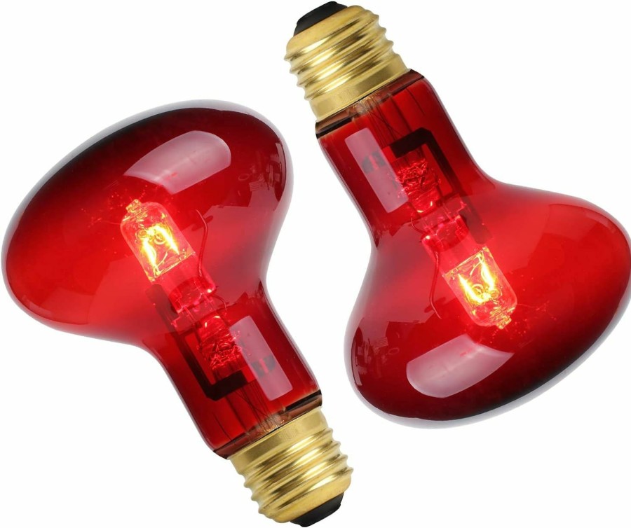 Reptiles & Amphibian WUHOSTAM | Wuhostam 75W Infrared Reptile Heat Lamp Bulb, Uva Basking Spot Red Light Glass Heat Bulbs For Reptiles And Amphibian Use, Bearded Dragon, Turtle, Gecko, Snake, Lizard, Chameleon - 2 Pack