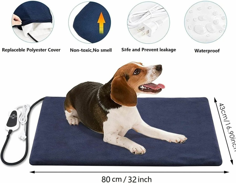 Reptiles & Amphibian TJOY | Pet Heating Pad For Dogs Cat Heating Pad With Timer,Temperature Adjustable Electric Heated Cat Dog Bed Waterproof Heated Pet Bed Mat Cat Warming Pad