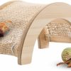 Reptiles & Amphibian KeaJuidy | Hermit Crabs Climbing Bridge, Wooden Hermit Crab Climbing Toys With Jute Cloth, Hermit Crab Hideout, Aquarium Tank Accessory Small Animals Cage Accessory For Hermit Crab Hamster Chinchilla Ferret