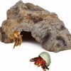 Reptiles & Amphibian LODCZIOE | Hermit Crab Hides Large Rock High Simulation Reptile Cave Hideout Hide Stone Cave Amphibian Hides Resin Terrarium Habitat Decor Shelter For Gecko Bearded Dragon Lizard Turtle Frog Spider(Large)