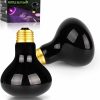 Reptiles & Amphibian HANJION | Hanjion 2 Pack 100W Night Heat Reptile Infrared Moonlight Bulb, Black Glass Cover Moonlight Pet Light Uva Spot Lamp For Reptile & Amphibian, Lizard, Bearded Dragon, Chameleon