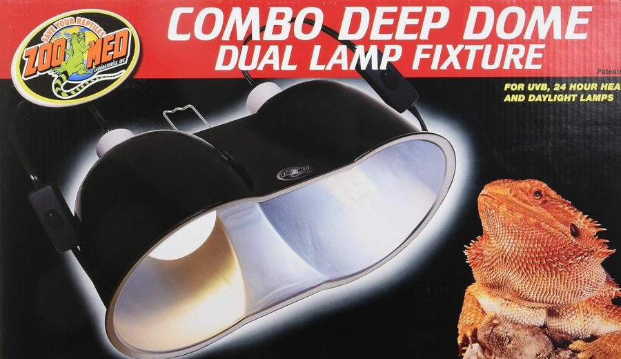 Reptiles & Amphibian Zoo Med | Zoo Med Combo Deep Dome Dual Lamp Fixture