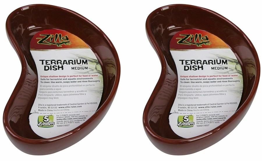 Reptiles & Amphibian Zilla | Zilla Reptile Terrarium Dishes, 2 Pack, Medium