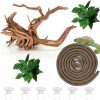 Reptiles & Amphibian kathson | Kathson 4 Pcs Reptile Driftwood Habitat Decor Reptile Branches Bendable Vine Leaves Terrarium Wood Ornament Lizard Tank Accessories For Gecko, Snakes, Chameleon, Hermit Crab, Spider