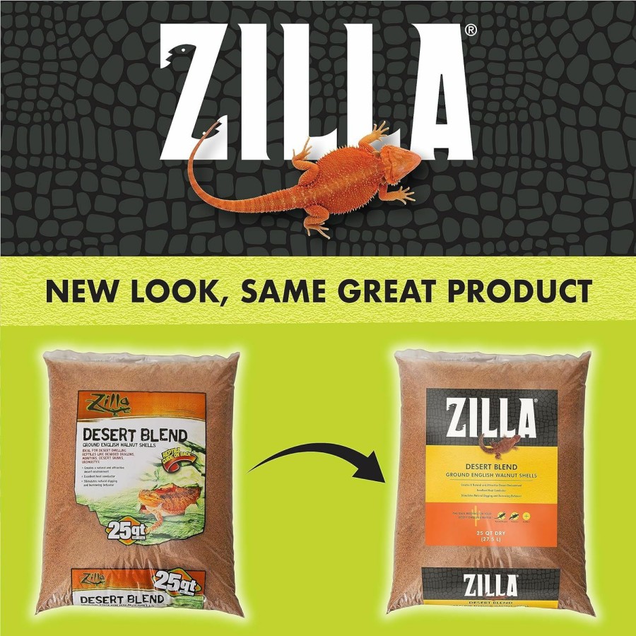 Reptiles & Amphibian Zilla | Zilla Pet Reptile Terrarium Substrate Bedding, Walnut Desert Blend, For Bearded Dragons, Monitors, Skinks And Uromastyx, 5 Quart