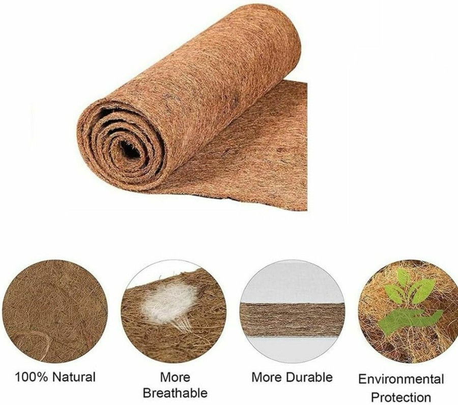 Reptiles & Amphibian LinaLife | Linalife 3 Roll Reptile Carpet Coconut Fiber Natural Terrarium Liner Bedding 23.6\" X 15.7\" Coconut Mat For Reptile Lizard Cage Mat,Coco Fiber Liner,Snake Bedding,Natual Coconut Fiber Carpet For Bearde