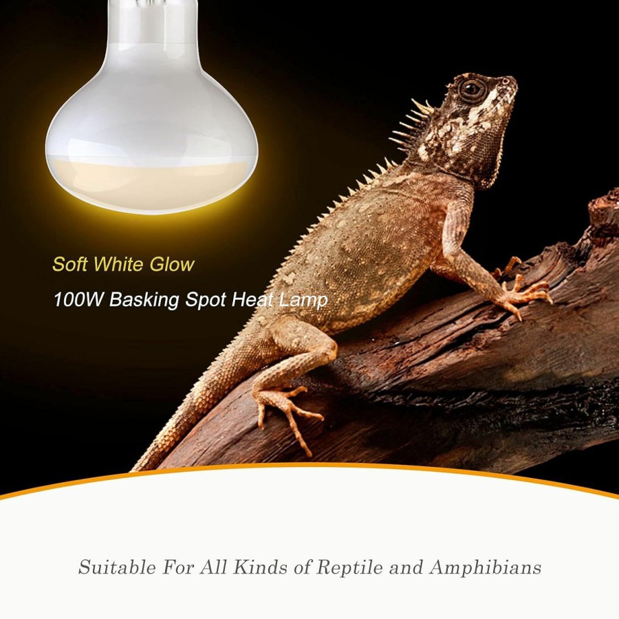 Reptiles & Amphibian WUHOSTAM | Wuhostam 2 Pack 100W Reptile Uva Infrared Heat Lamp, Basking Spot Bulb Soft White Light, Simulated Natural Sunlight Heating Lamp For Lizard,Tortoise,Bearded Dragon, Hedgehog,Reptiles And Amphibians