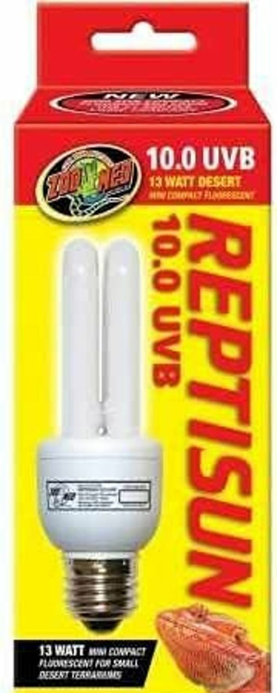 Reptiles & Amphibian Zoo Med | Zoo Med Reptisun 10.0 Uvb Mini Compact Flourescent Replacement Bulb 13 Watts (6\" Bulb) - Pack Of 3