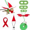 Reptiles & Amphibian ADOGGYGO | Adoggygo Halloween Bearded Dragon Lizard Leash Harness Hat Set - Bearded Dragon Clothe Halloween Pumpkin Hat + 3 Pack Reptile Harness Leash For Bearded Dragon Lizard Reptile (Halloween)