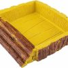 Reptiles & Amphibian Generic | Reptile Food Bowl Faux Wood Ramp, Amphibians Food Dish, Made From Premium Non-Toxic Resin - Large Size