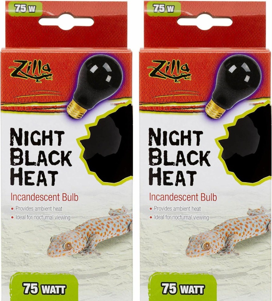 Reptiles & Amphibian Zilla | Zilla Night Black Heat Incandescent Bulb For Reptiles [Set Of 2] Watt: 75 Watts