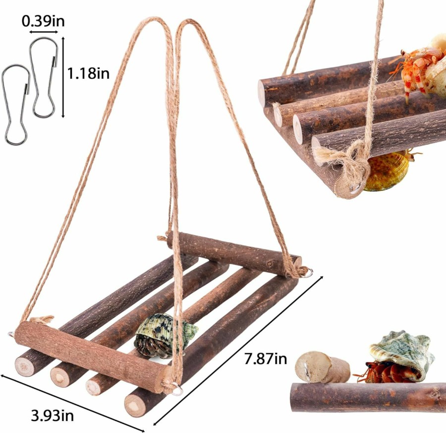 Reptiles & Amphibian warmfarm | Hermit Crab Climbing Toys,Reptile Climbing Decor For Small Or Medium Hermit Crab Habitat (Hermit Crab Swing)