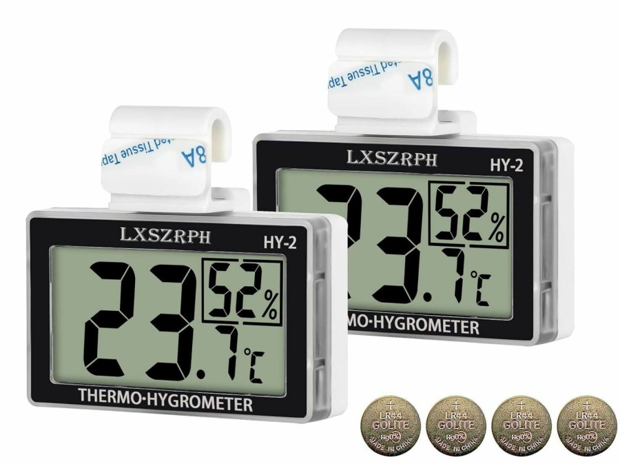 Reptiles & Amphibian LXSZRPH | Lxszrph Reptile Thermometer Hygrometer Hd Lcd Reptile Tank Digital Thermometer With Hook Temperature Humidity Meter Gauge For Reptile Tanks, Terrariums, Vivarium (2Packs)