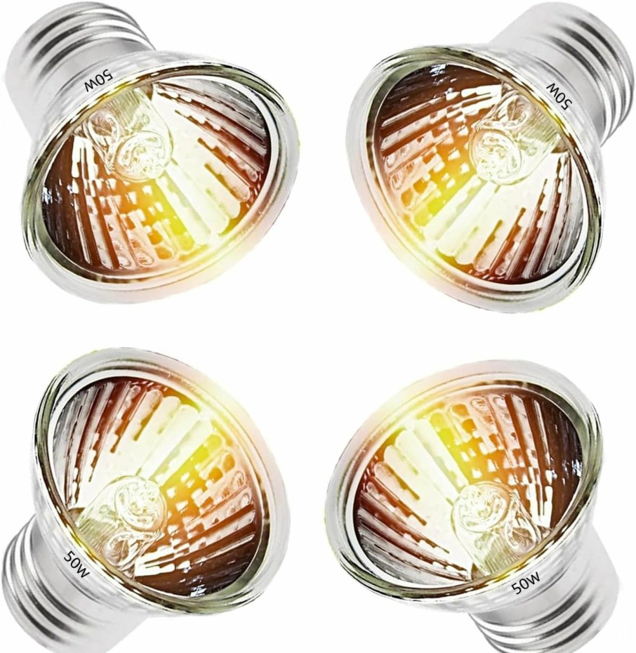 Reptiles & Amphibian NBIIUYIGE | Nbiiuyige 50W Uva/Uvb Turtle Heat Lamp Bulb, Reptile Heat Bulb Turtle Light Bulb For Amphibian Tanks, Terrariums, And Cages, Uvb Light Bulb Turtle Heat Lamp 4-Pack,