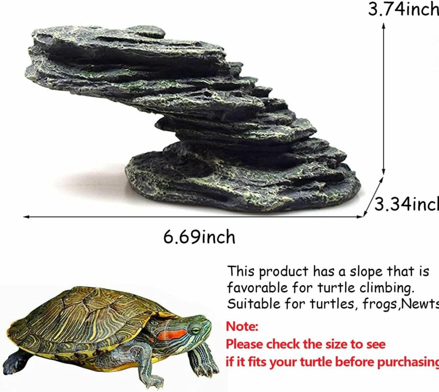 Reptiles & Amphibian kathson | Kathson Turtle Basking Platform Tortoise Dock Aquarium Landscape Decorative Climbing Ramp Shale Small Stone Ornament Rock For Frogs, Newts