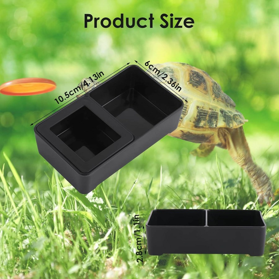 Reptiles & Amphibian TIESOME | Tiesome Reptile Food Dish Bowl, 4.1'' X 2.3'' Double Bowl Worm Water Dish, Detachable Reptile Feeder Food Dish, Amphibian Feeding Bowl For Lizards Bearder Dragon Frog Gecko Snake Turtle Hamster(2 Pcs)