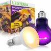 Reptiles & Amphibian Leoterra | Leoterra 100W Reptile Tank Use Incandescent Night Black Heat Bulbs And 100W Uva Heat Lamp Bulbs Combo Pack E26 Base 110V Heat Lamp Bulbs For Leopard Gecko Bearded Dragon Heat Lamp Long Service Life…