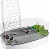 Reptiles & Amphibian Fischuel | Fischuel Turtle Tank, Aquarium Turtle Anti-Escape Fence Habitat, Turtle Tank Includes Accessories With Pump & Water Filter, Easy To Assemble And Clean, Water Changes(White)