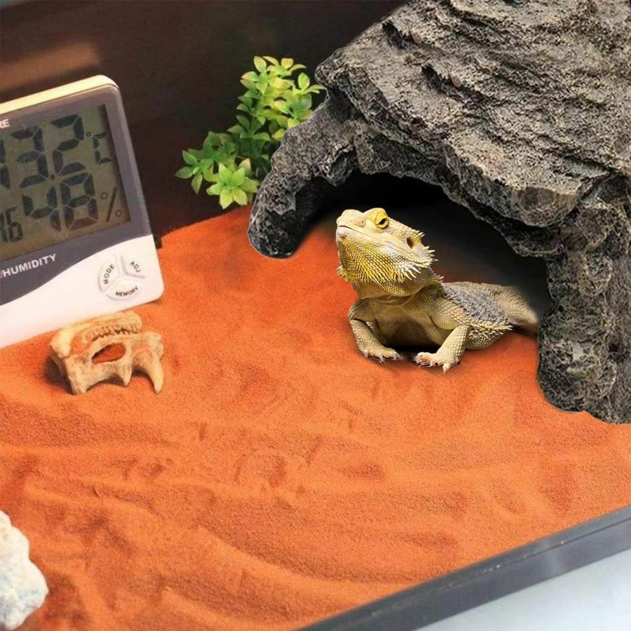 Reptiles & Amphibian FAZCCMLY | Reptile Rock Hide Cave,Small Aquarium Habitat Decor Rock,Terrarium Decor Accessories Bearded Dragon Hideout For Geckos Turtles Lizards Frogs Spiders Chameleons Scorpions Snakes Hermit Crab