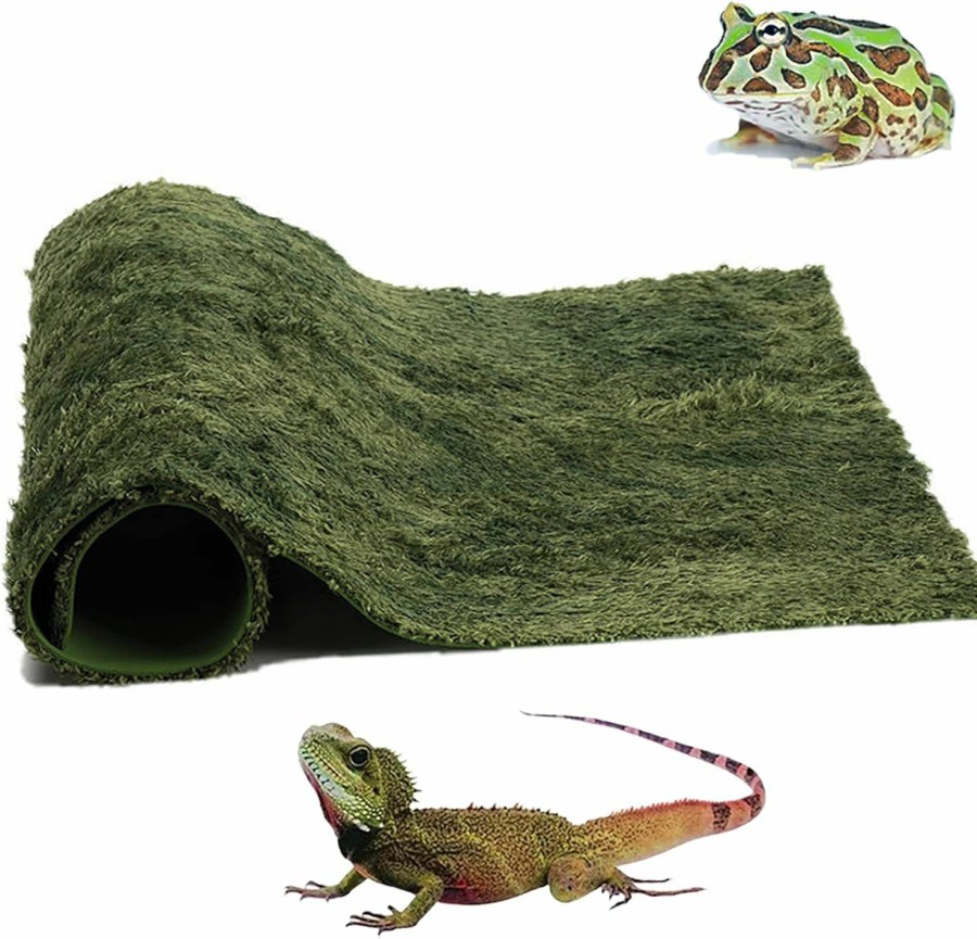 Reptiles & Amphibian BEEMERIT | Moss Reptile Carpet, Raise Box Humidity, Fibre Mat For Pet Box Lining, Rainforest Reptile Supplies For Turtles, Lizards, Chameleons, Snakes, Horned Frogs, Bearded Dragons (17\" X 24\" X 1 Pack)