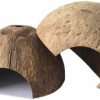 Reptiles & Amphibian PINVNBY | Pinvnby Natural Coconut Reptile Hideouts Lizard Coco Hut Hermit Crab Hut Aquarium Fish Hide Cave Spider Snail Climber Toys (2 Packs)