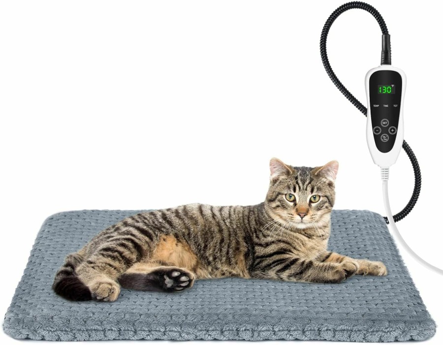 Reptiles & Amphibian INVENHO | Invenho Adjustable Temperature Heated Pet Bed With Timer - Waterproof Electric Heating Pad For Indoor Cats And Dogs