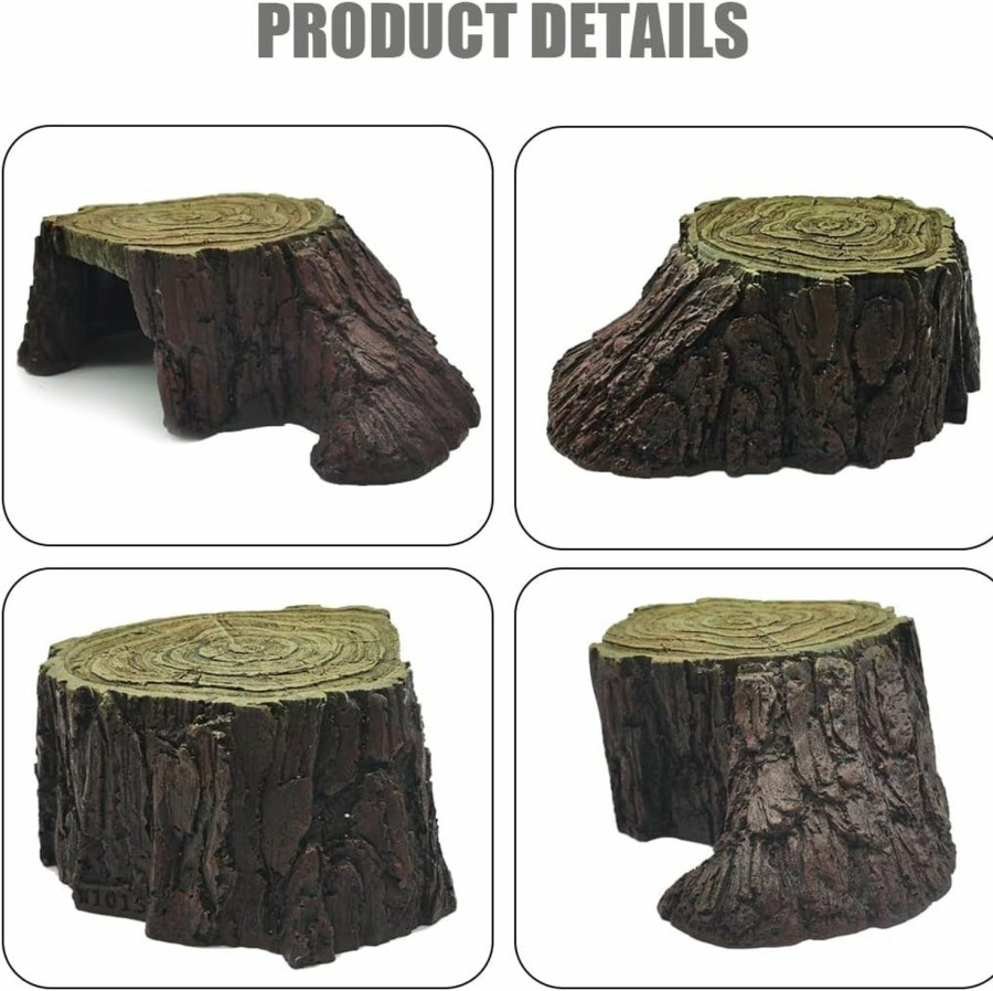 Reptiles & Amphibian Hamiledyi | Reptile Habitat Cave Tortoise Basking Platform Turtle Tree Stump Hideout Cave Lizard Dock Resting Terrace Terrarium Accessories Aquarium Decor For Tortoise Lizard Chamelon Gecko Iguana