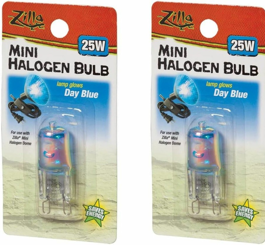 Reptiles & Amphibian Zilla | Zilla 2 Pack Of Mini Halogen Bulb, 25 Watt, Day Blue