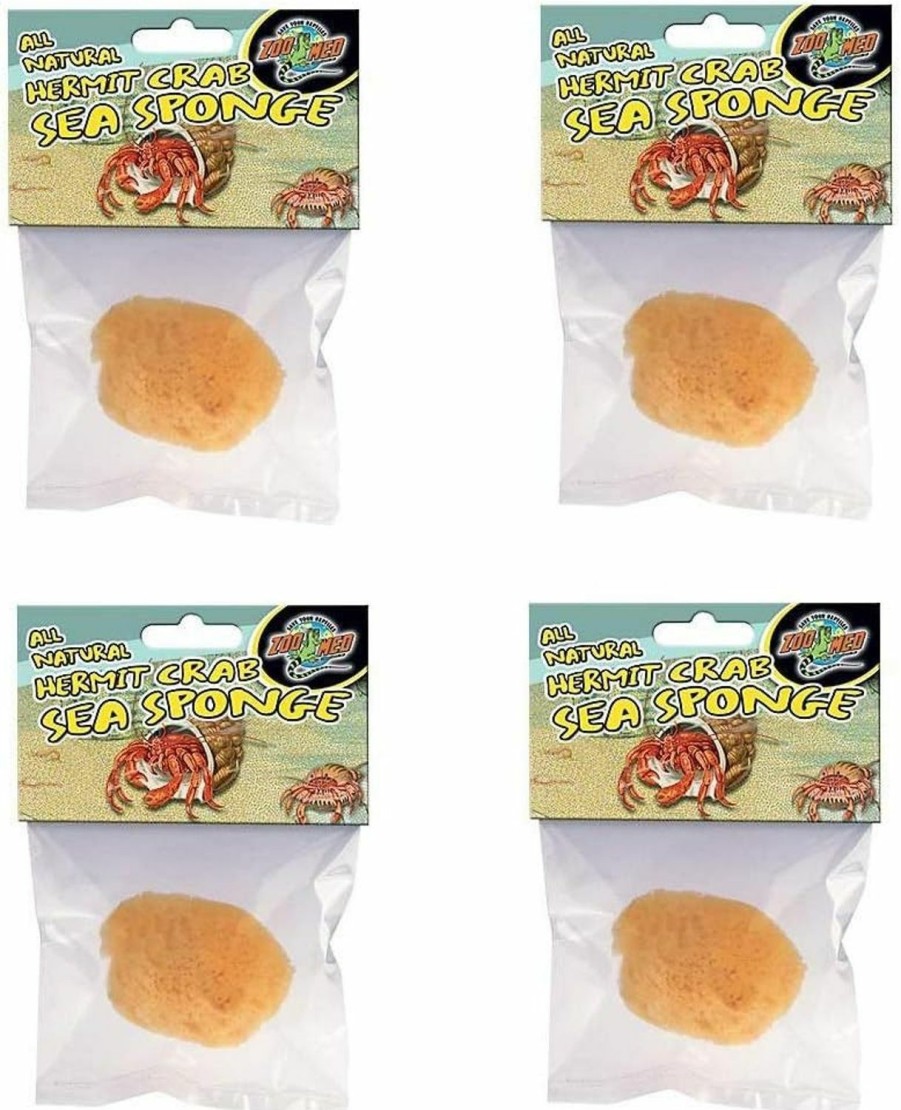 Reptiles & Amphibian Zoo Med | Zoo Med All Natural Hermit Crab Sea Sponge (4 Pack)