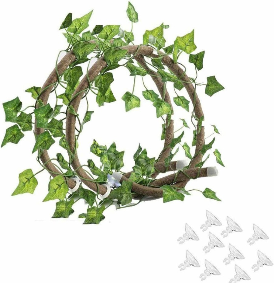 Reptiles & Amphibian Tfwadmx | Tfwadmx Reptiles Jungle Vines Bend A Branch Ivy Artificial Fake Leaves Habitat Ornaments For Chameleons, Snakes, Lizards, Frogs