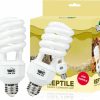 Reptiles & Amphibian LUCKY HERP | Lucky Herp 2 Pack Uva Uvb Reptile Light, 23W 10.0 Uvb Bulb For Desert Reptiles, Compact Fluorescent Terrarium Lamp, Reptile Uvb Bulb For Bearded Dragon, Lizard, Tortoise