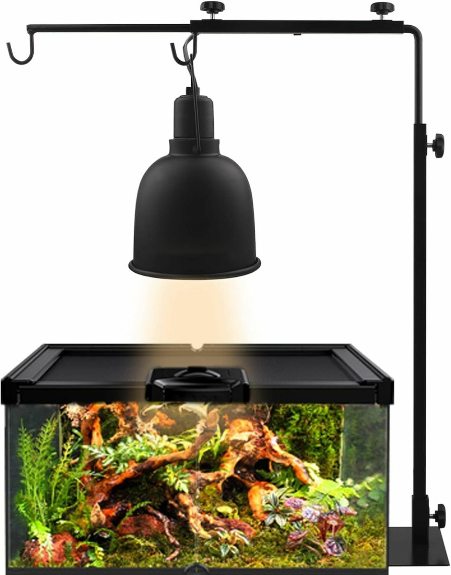 Reptiles & Amphibian Aiicioo | Aiicioo Reptile Lamp Stand - Reptile Heat Lamp Fixture Hanger Adjustable Reptile Light Floor Holder Heat Lamp Bracket Large