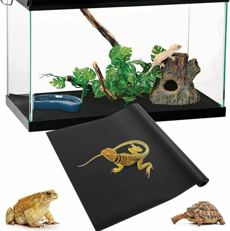 Reptiles & Amphibian AMFUN | Amfun Reptile Carpet,17\" X 78\" Pvc Pet Mat Terrarium Liner Lizards Bedding, Non-Slip Floor Mat For Snakes, Turtles, Chameleon, Gecko, Bearded Dragon, Iguana And Other Reptile(Green)