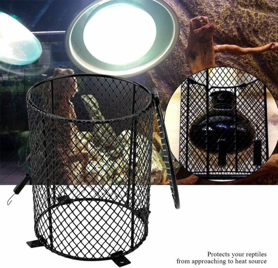 Reptiles & Amphibian Tnfeeon | Tnfeeon Reptile Lamp Cover, Reptile Heating Lamp Lampshade Anti Scald Lamp Mesh Cover For Pet Reptile Amphibian Snake Lizard Turtle(Cylinder)