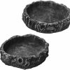 Reptiles & Amphibian OperSeven | 2 Pack Reptile Water Dish Reptile Water And Food Bowls Reptile Feeding Dish,Breadworm Feeding For Leopard Gecko Lizard Spider Scorpion Chameleon (2Pcs Round)