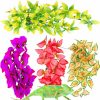 Reptiles & Amphibian WILLBOND | Willbond Reptile Plants Artificial Reptiles Terrarium Leaves Plastic Hanging Terrarium Plants Plastic Reptile Habitats Plant Decorations With Suction Cups For Hermit Crab Lizards (Classic Color,6 Pcs)