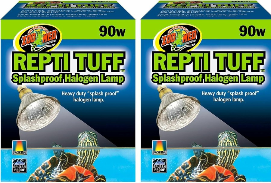 Reptiles & Amphibian Zoo Med | (2 Pack) Repti Tuff Halogen Lamp 90W